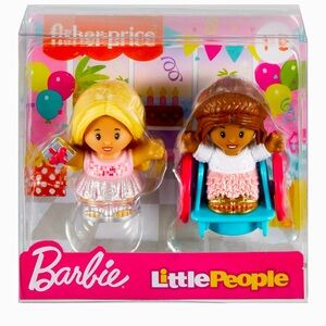 Barbie Little People two figure set. One figure comes with her mobility aid.
